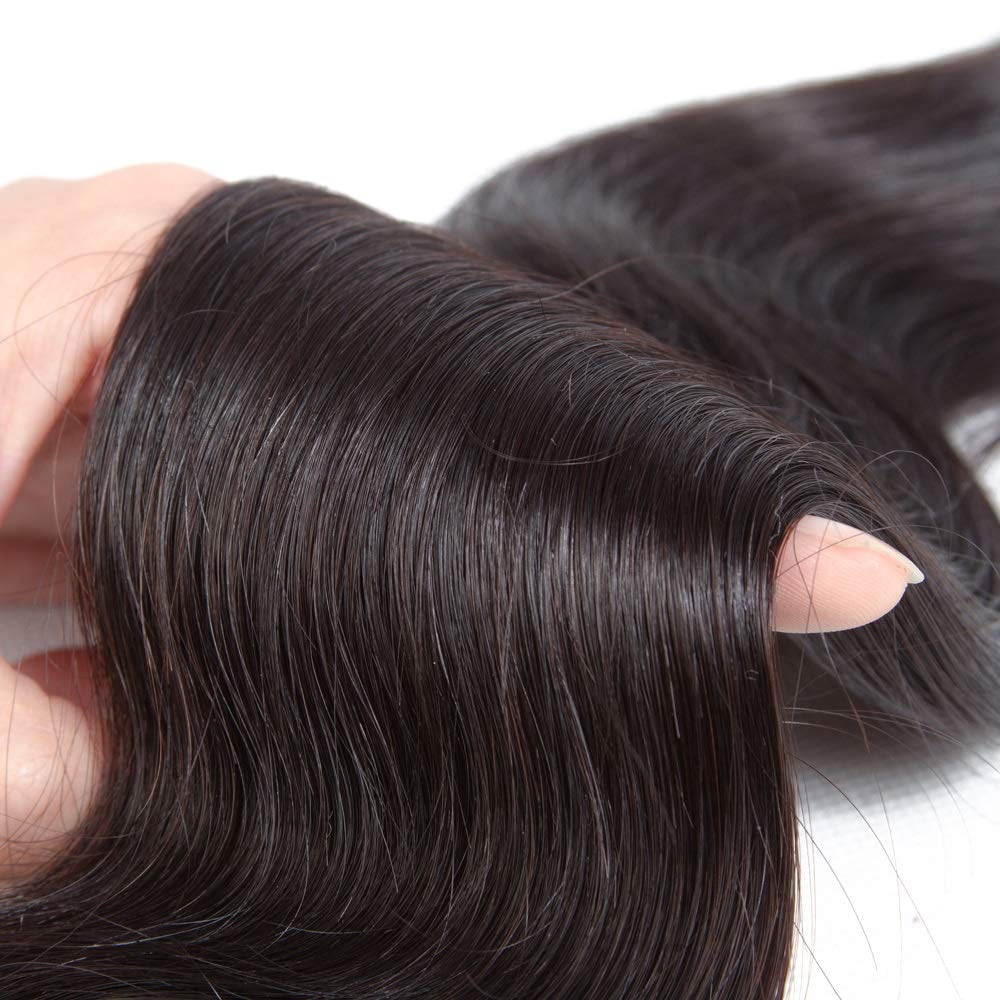 Ustar Brazilian Virigin Remy 100% Human Hair Weave Body Wave Natural Black Color 1B - 20,22,24 INCH (3 Bundles)