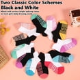 thumbnail image 4 of Girls Trainer Socks 12 Pairs Sports Ankle Kids Socks White Black Athletic Running School Socks Toddler Soft Socks for 1-14 Years Children, 4 of 5