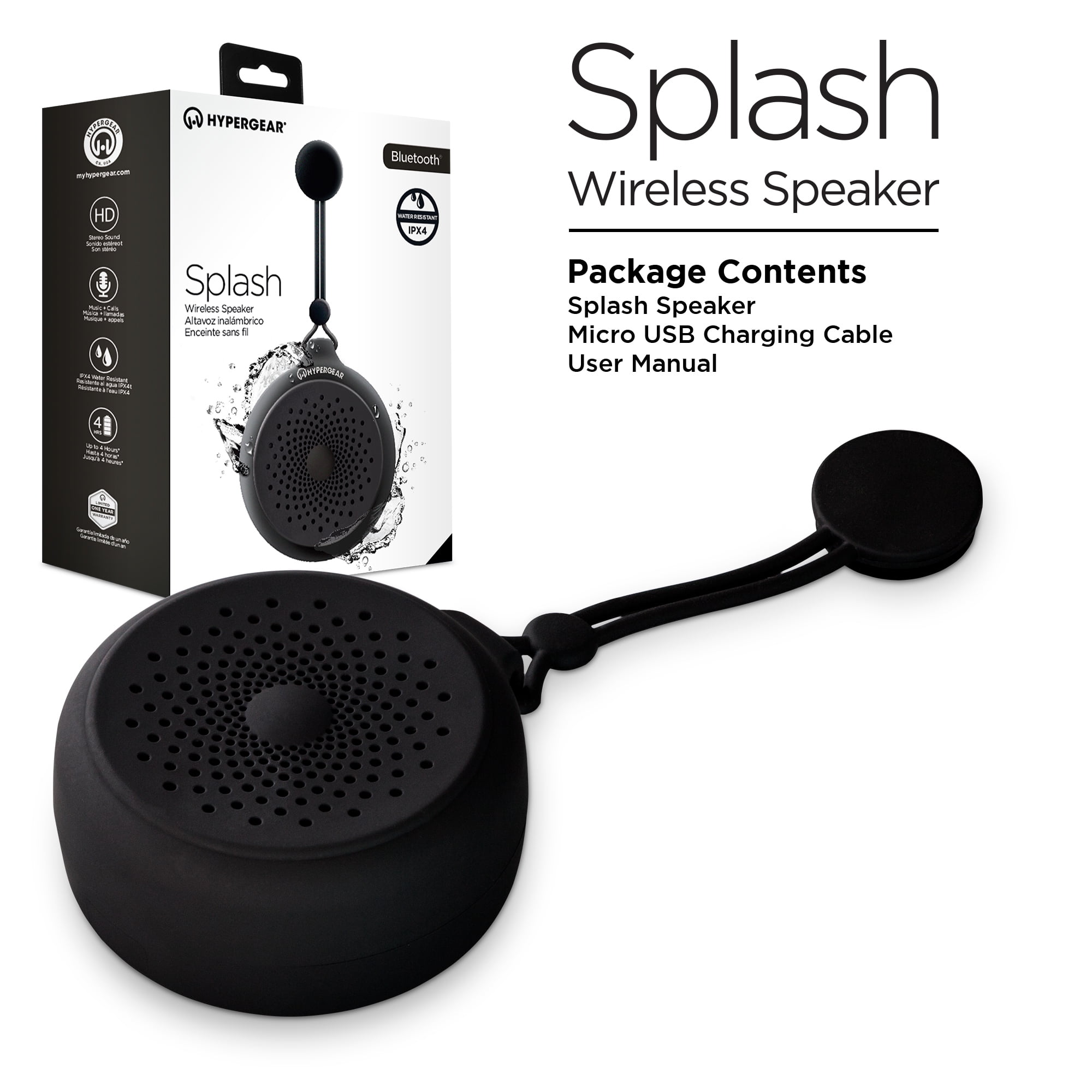 HyperGear Splash Waterproof//Resistant Wireless Shower Speaker HD Stereo Built-in Mic for Hands-Free Calls//Playlist for All Wireless Bluetooth Devices Teal