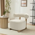 thumbnail image 2 of LuxenHome Upholstered Cream Modern U-Shape Back Accent Chair, 2 of 7