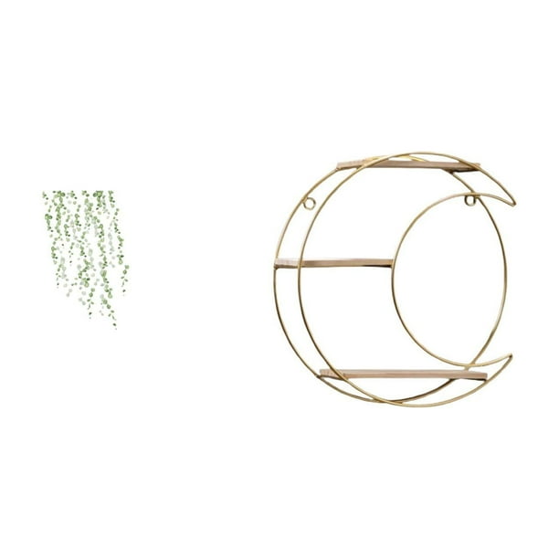 Adhesivo de pared,Vinilo decorativo de pared con enredaderas colgantes para dormitorio (DIY),Estante de almacenamiento de pared,Estantería metálica de pared de 3 niveles para decoración de