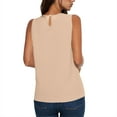 thumbnail image 4 of Wyobmus Womens Front Ruched Tank Tops Crewneck Sleeveless Shirts Loose Fitted Stretchy Top Tunic Casual Summer Trendy Clothes 2025 Beige, 4 of 7