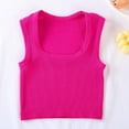 thumbnail image 2 of Stamzod Women's Summer U Neck Tank Tops Workout Cropped Ribbed Summer Camisole Sleeveless Clothes 2026 Hot Pink M, 2 of 5