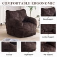 thumbnail image 4 of PORKISS Bean Bag Chairs, Soft Tufted Foam Lazy Sofa with Corduroy Fabric for Dorm Bedroom Living Room, Single Leisure Accent Sofa Chair for Adults Teens, Brown, 4 of 13