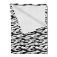 thumbnail image 2 of Retro Soft Flannel Fleece Throw Blanket, Bold Pattern with Thick Brushstrokes and Thin Stripes Monochrome, Cozy Plush for Indoor and Outdoor Use, 70" x 90", Black and White, by Ambesonne, 2 of 5