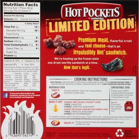 Hot Pockets Pocket 2 Pk Ltd Ed Chipolte Beef