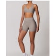 thumbnail image 2 of Conjuntos de entrenamiento for mujer, sujetador deportivo de 2 piezas, camiseta sin mangas, leggings de cintura alta, ropa deportiva for gimnasio y yoga, top de entrenamiento for mujer, 2 of 7