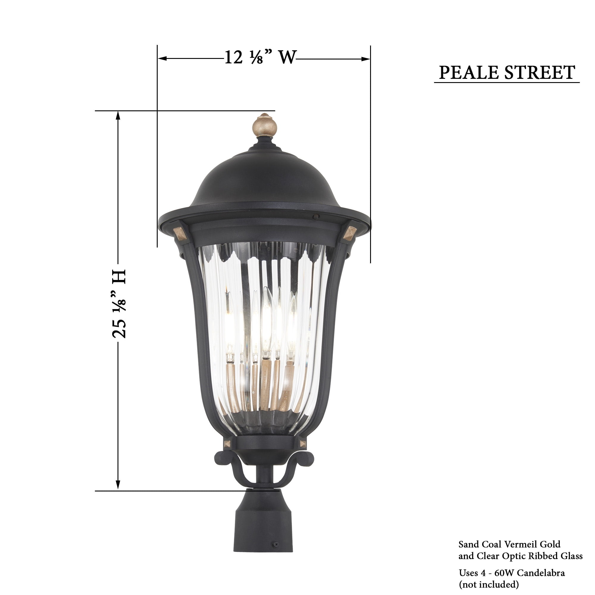 73239-738-Minka Great Outdoors-Peale Street - 4 Light Outdoor Post Mount