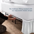 thumbnail image 4 of Bare Home Adjustable Wrap Around Bed Skirt - 15 Inch Drop - Easy Fit - Ruffle Pleats - Full, White, 4 of 10