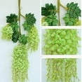 thumbnail image 5 of Sinhoon 12 Pack 1 Piece 3.6 Feet Artificial Fake Wisteria Vine Ratta Hanging Garland Silk Flowers String Home Party Wedding Decor (Green), 5 of 7