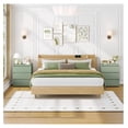thumbnail image 2 of Nightstand Set of 2 White, 3 Drawer Bedside Tables, Green Sofa Side Table with Cut-Out Handles, Bedroom Nightstands for Storage, 2 of 7