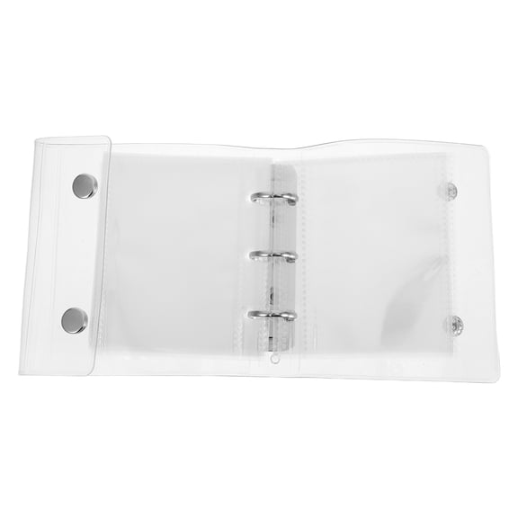 NUOLUX 1Set Clear Mini Binder Folder Cover with Refillable Pockets Portable for Loose Leaf Storage