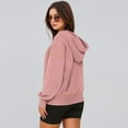 thumbnail image 5 of Stylish Pullover Hoodie with Hood and Zip, Soft Warm Fabric for Comfort, Pocketed Casual Sweater for Women, Easy To Mix With Jeans, Joggers, Shorts Pink, 5 of 5