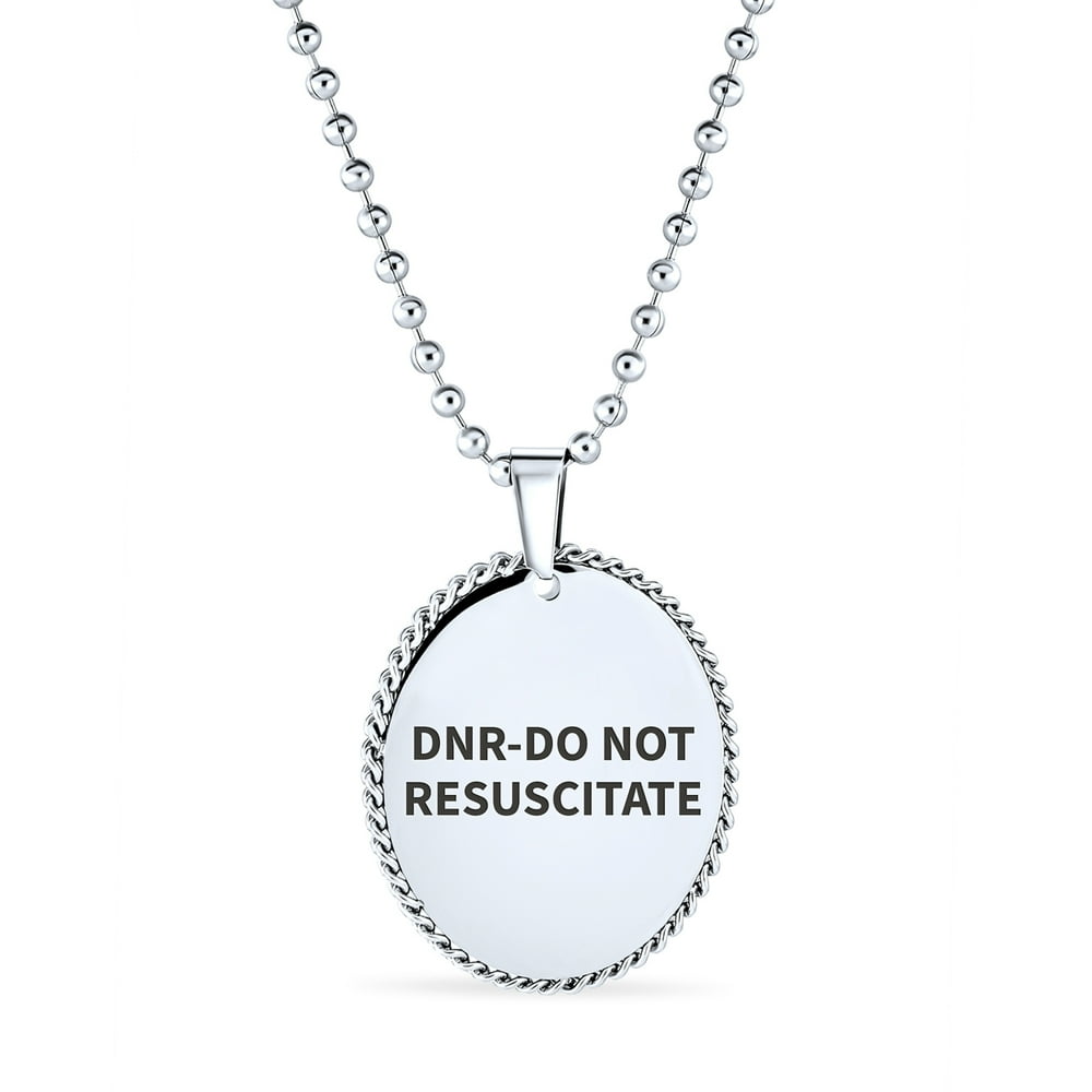 Bling Jewelry DNRDo Not Resuscitate Medical Alert Id Dog Oval Rope