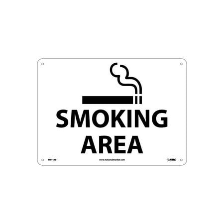 UPC: 0887481063232 | National Marker Information Signs; Smoking Area Graphic 10  x 14  .040 Aluminum M114AB