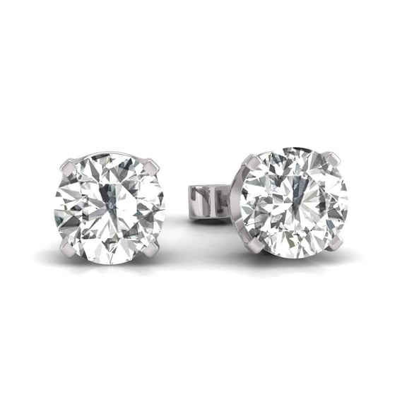 TimeLe$$ Classics 3/4 Carat TW Natural Diamond Solitaire Stud Earrings in White Gold