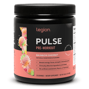 مكمل ما قبل التمرين Legion Athletics Pulse، توت أزرق، محلى بشكل طبيعي بدون إضافة سكر، 350 مجم كافيين، 20 وجبة، مسحوق طاقة وتركيز عالي الأداء