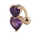 thumbnail image 1 of Destyer Bague Nombril en Forme de Cœur avec Strass Cristal Bague Nombril Barre Nombril Bague Nombril Violet, 1 of 1
