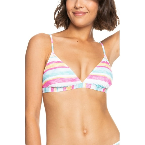 Roxy Island In the Sun Triangle Bikini Top in Bright White S Sun Struck Size Medium