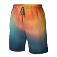 thumbnail image 4 of Logiee yellow orange and teal Print Mens Swim Trunks Quick Dry Board Shorts,Breathable Hawaii Beach Shorts Swimwear Bathing Suits-Small, 4 of 6