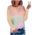 thumbnail image 2 of Nouveaux Hauts d'Été pour Femmes 2023 Mode Col Rond Grande Taille Manches Longues Imprimé Blouses Décontractées pour Sorties Chemises Manches Longues pour Femmes, 2 of 4