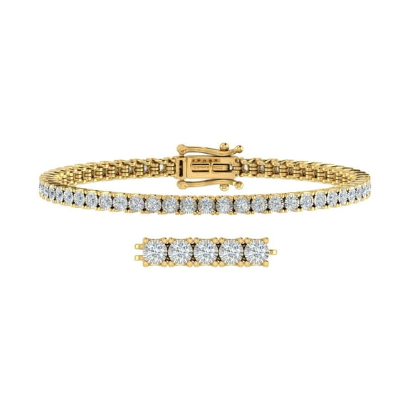 1 1/2 Carat Diamond Tennis Tennis Bracelet in 18K Yellow Gold over Sterling Silver (7 Inch)