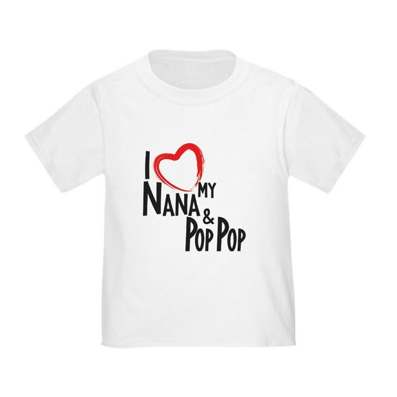 CafePress - I Heart My Nana And Pop Pop T Shirt - Cute Toddler T-Shirt, 100% Cotton