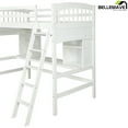 thumbnail image 6 of Bellemave Twin Size High Loft Bed with Storage Shelves, Desk and Ladder, Solid Wood Bed frame with Safety Guardrails for Teens,Space Saving Design(White), 6 of 10
