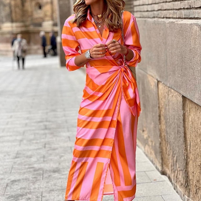 strapless open back dress Risa Shirt Dress – Pink & Orange Floral Linen Blend main image 0