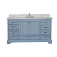 thumbnail image 4 of Harper 60" Single Bathroom Vanity with Powder Blue Cabinet and Carrara Marble Top, 4 of 6