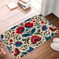 thumbnail image 5 of 1pc Floral Pattern Absorbent Non-Slip Bathroom Thickened Flannel Rug Decor,Soft,Quick Drying,Suitable For Indoor/outdoor Use,Bathrooms,Bedrooms,Kitchens,Terrace,Laundry Rooms,16"x24", 5 of 9