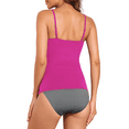 thumbnail image 4 of Firpearl Women's Tankini Swimsuits Twist V Neck Swim Top with Shorts Ruched Tummy Control Two Piece Bathing Suit, 4 of 6