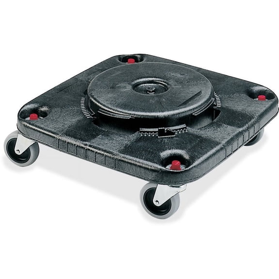 Rubbermaid Commercial Brute Square Container Dolly - 300 lb Capacity - Plastic - x 17.3" Width x 6.3" Height - Black - 1 Each | Bundle of 5 Each