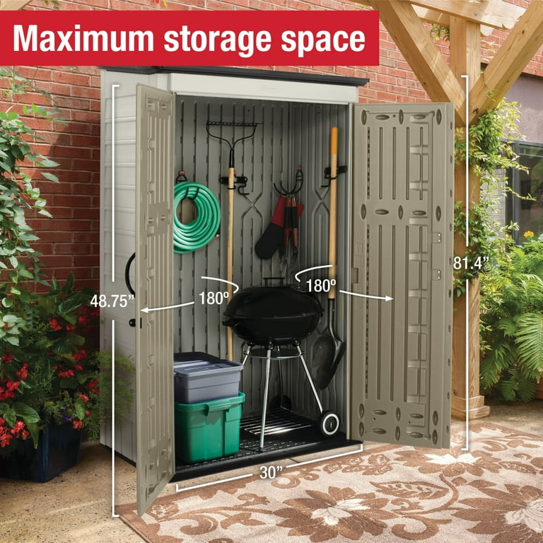Rubbermaid Backyard Garden Utility Shed, Large Vertical 52 Cu.ft