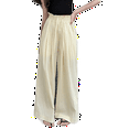 thumbnail image 2 of Girls Pants Casual Pants for Girls Summer Lightweight Ice Silk Wide Leg Trousers Casual Breathable Flowy Everyday Wear for Kids Ages 6-15, 2 of 9