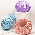 thumbnail image 4 of 4-Pack Reusable EVA Shower Caps with Double Waterproof Layers for Women's Hair Protection by SMILCO, 4 of 8