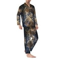 thumbnail image 2 of Sikiie Watercolor Snake Skin Mens Pajama Set, Soft Warm Long Sleeve Sleepwear, Cozy Button-Down Pjs for Men-Large, 2 of 7