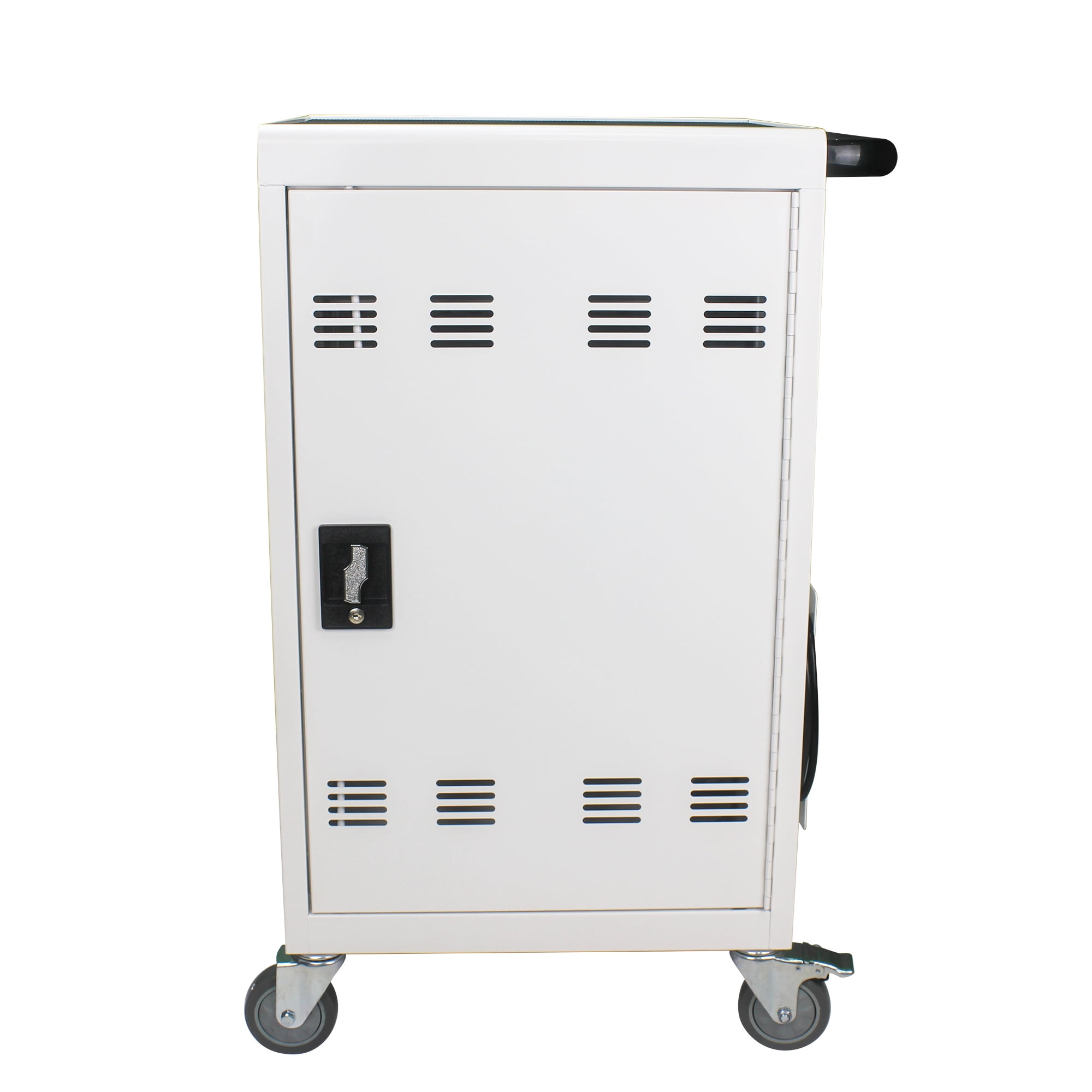 Aukfa 35-Unit Mobile Charging Cart, Classroom Locking Charging Station up to 16-inch Chromebooks and Laptop, White
