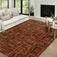 thumbnail image 2 of Hasoo 6' x 9' Abstract Area Rug for Living Room Dining Room Geometric Rug, Red, 2 of 5