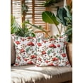 thumbnail image 2 of Outdoor Pillows Waterproof, Red Mushrooms Bedding Throw Pillows with Insert for Couch Sofa Bed, Maple Leaves Plants Country Botanical 16x16 Inch Pillowcases Decorative Camping Patio Pillow Set of 2, 2 of 8