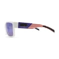 thumbnail image 4 of Locs Patriotic USA Flag Print Arm Flat Top Manly Sunglasses White Flag - Blue Mirror, 4 of 4