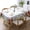 Floral Frame, variant on Floral Lemon Rose Pattern Round Tablecloth Polyester Waterproof & Washable 70" Table Cloth Indoor and Outdoor for Kitchen Dining Party Picnic Table Cover