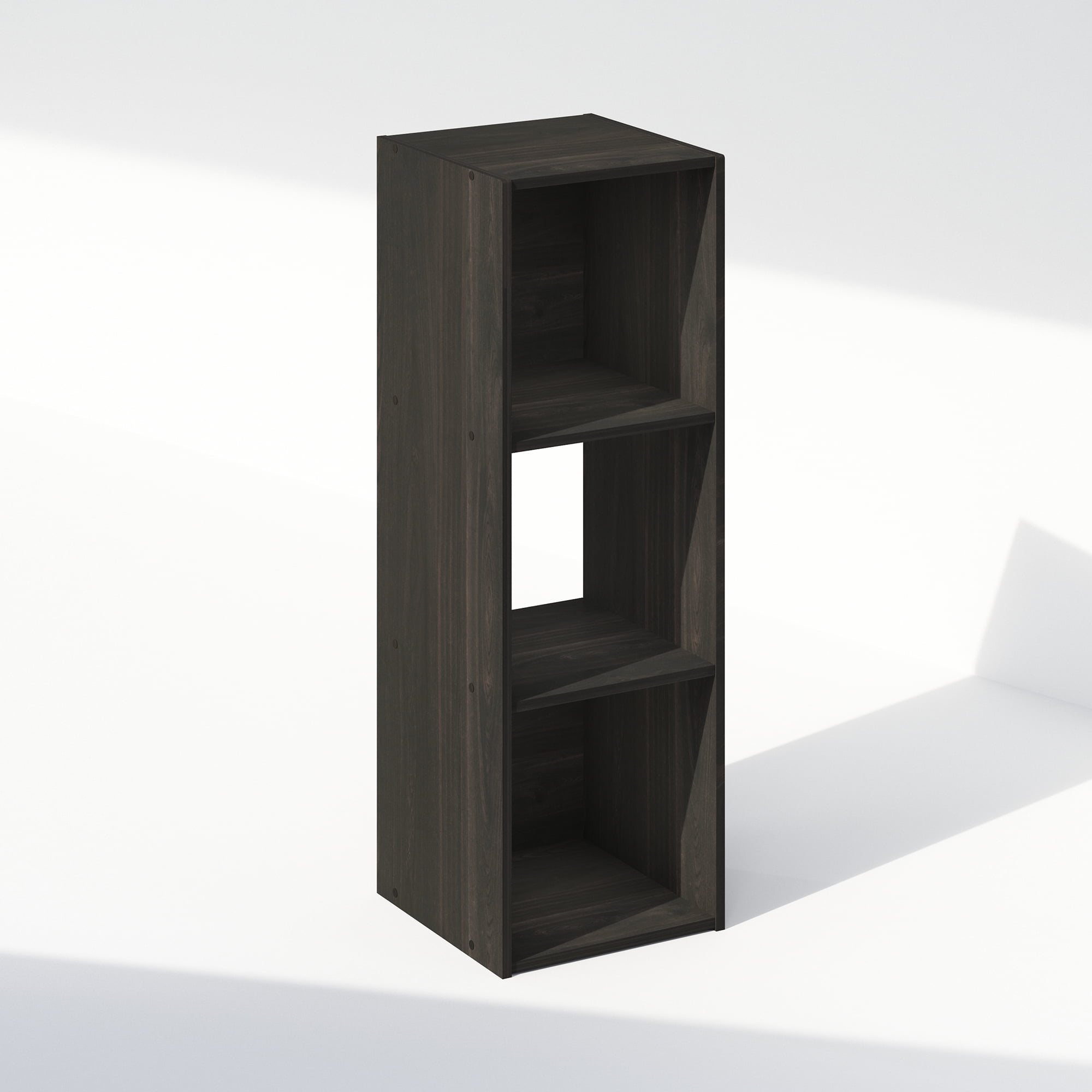 Furinno PELLI CUBIC Storage Cabinet in Bookcase in Bookshelf in 3-Cube Espresso