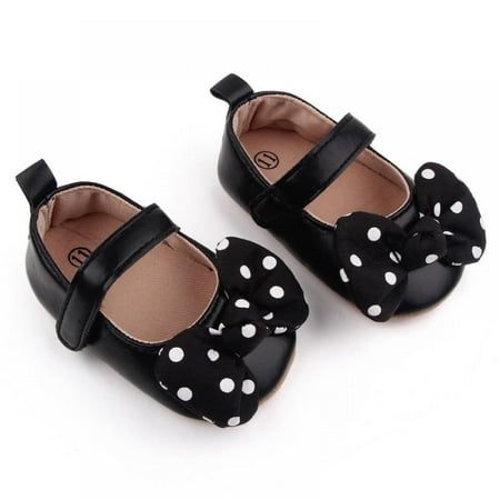

Fashion Baby First Walkers Cute Baby Girls Princess Shoes Polka Dot Bow Toddler Soft Sole Walking Shoes 6-18 Month