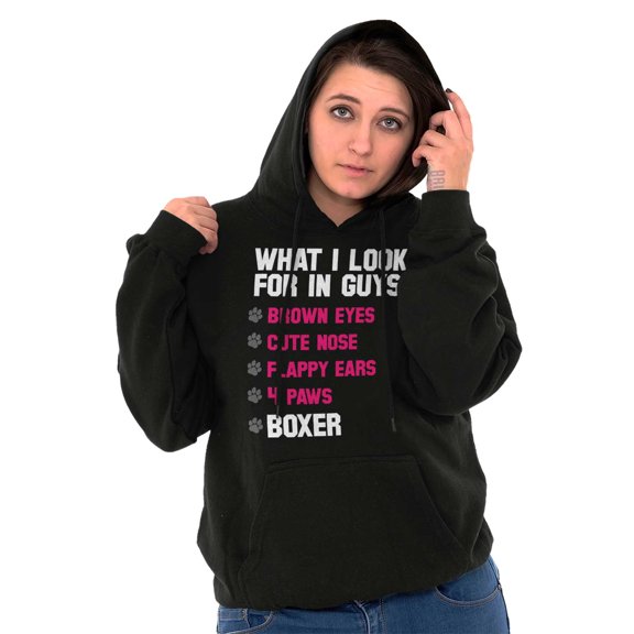 Boxer Dog Breed Lovers Dating Joke Hoodie Sweatshirt Women Brisco Brands S