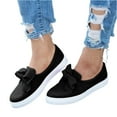 thumbnail image 3 of Willtoo Platform Sneakers for Women - Comfortable Slip On Shoes with Bow Black, 3 of 5