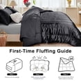 thumbnail image 3 of Black Silky 3Pcs Quilt Set, Comforter(68x90")+2 Pillowcases (20x28"),&nbsp;Full Size Comforter&nbsp;with Satin Bamboo Fabric, Machine Washable Lightweight Reversible&nbsp;Bedding Set, 3 of 9