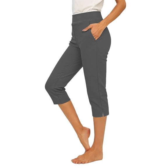 Dresfit Women's Capri Pants Lightweight Cropped Pants 2026 Summer Straight Leg Golf Capris Relaxed Fit Comfy Stretch Dressy Pant with Pockets L