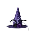 thumbnail image 2 of Women Adult Wizard Hat Magic Halloween Witch Costume Accessory Purple One Size, 2 of 9