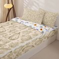 thumbnail image 3 of Manfei Cartoon Autumn Pumpkin Zipper Full Size Comforter Sets with Fitted Sheet and 2 Pillowcases for Teens, Beige Fall Leaf Zipper Bedding Set, Halloween Reversible, 4-Piece, 3 of 6